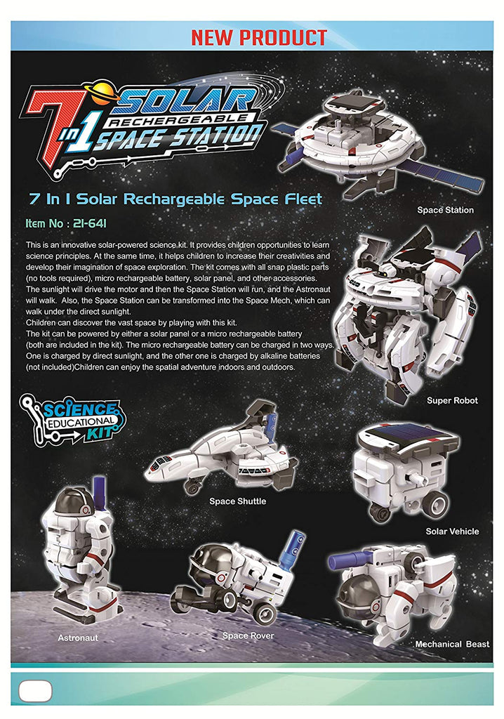 Solar Robot Kit 7 in 1 Solar Space Fleet kit - siopashop.ie