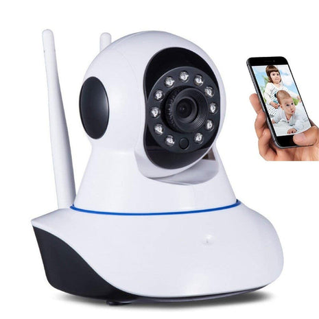 WiFi Security Camera IP Wireless Alarm Camera Rotatable - White - siopashop.ie
