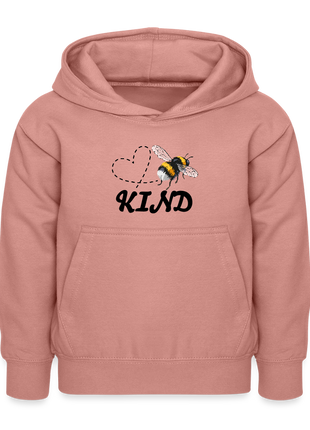 Kids Bee Kind Hoodie - dusky rose