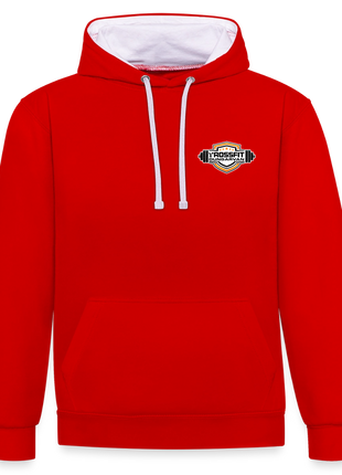 Crossfit Contrast Colour Hoodie - red/white