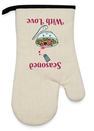 Oven Glove with Rubber Coating - linen/black 