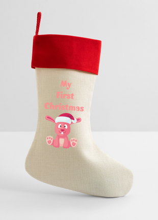 Baby's First Christmas Stocking - natural/classic red 