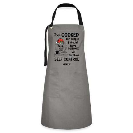 Funny Christmas Artisan Apron - grey/black