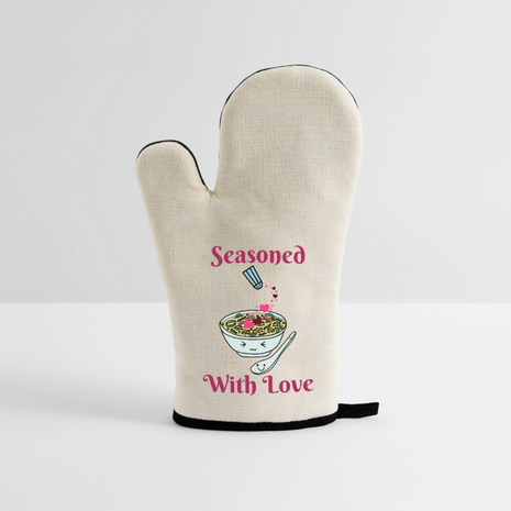 Oven Glove with Rubber Coating - linen/black 