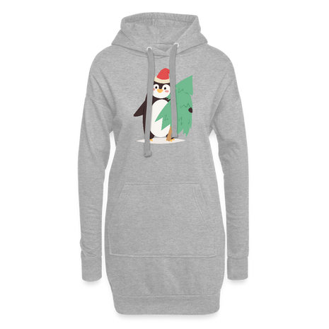 Cute Penguin Hoodie Dress - heather grey