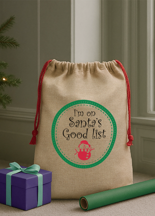 Good List Christmas sack - beige