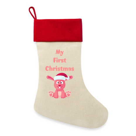 Baby's First Christmas Stocking - natural/classic red 