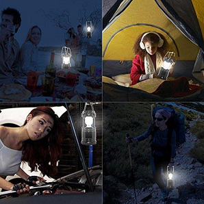 Solar Camping Torch/Light with USB Charge Port - Blue