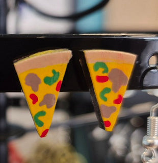 Handcrafted Pizza Stud Earrings