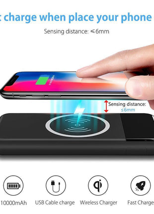 Wireless Charger Wireless Charger for all Qi Smart Devices - Black - siopashop.ie