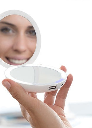 3 in 1 Pocket Mirror Pocket Mirror, Power Bank with Light - siopashop.ie