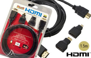 3in1 HDMI Cable 3 in 1 HDMI Cable Kit - 1.5M - siopashop.ie