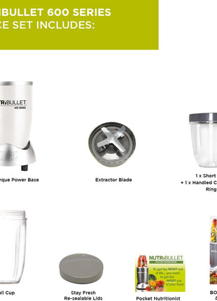 Nutribullet Nutribullet 600W 8 Piece - White - siopashop.ie