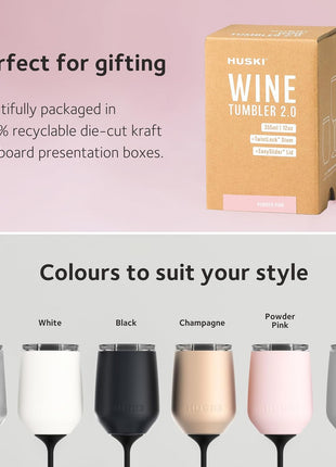 HUSKI Detachable Stem Travel Wine Tumbler with Customisation