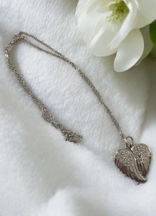 Personalised Diamante Angel Wings Lockets