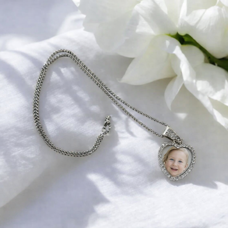 Personalised Heart Diamante Necklace