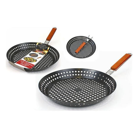 BBQ Frying Pan BBQ Frying Pan with Folding Handle - siopashop.ie