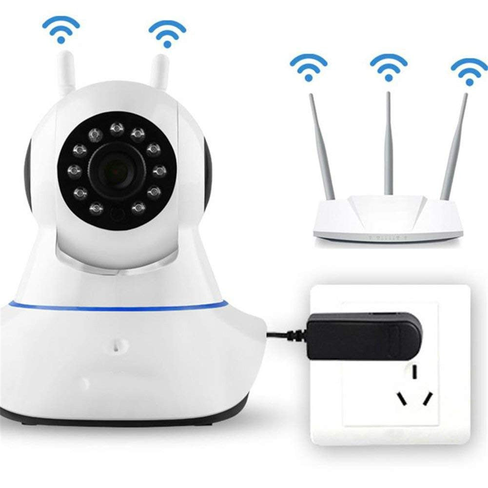 WiFi Security Camera IP Wireless Alarm Camera Rotatable - White - siopashop.ie