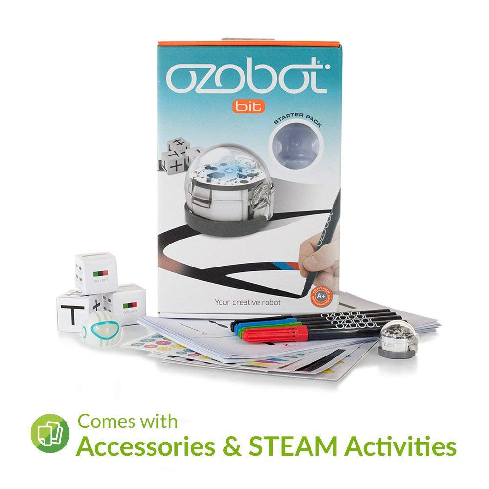 Ozobot 2.0 Bit Robot - Double Pack - Titanium Black & Crystal