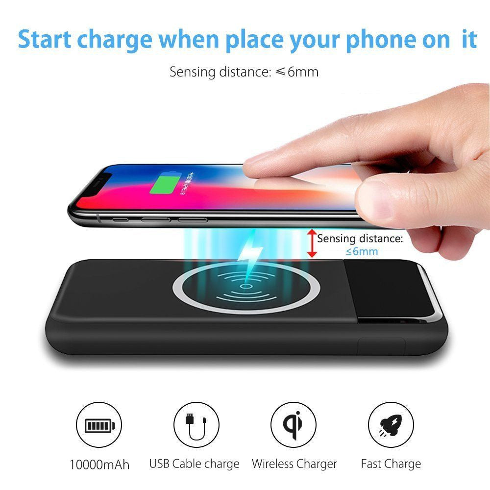 Wireless Charger Wireless Charger for all Qi Smart Devices - Black - siopashop.ie