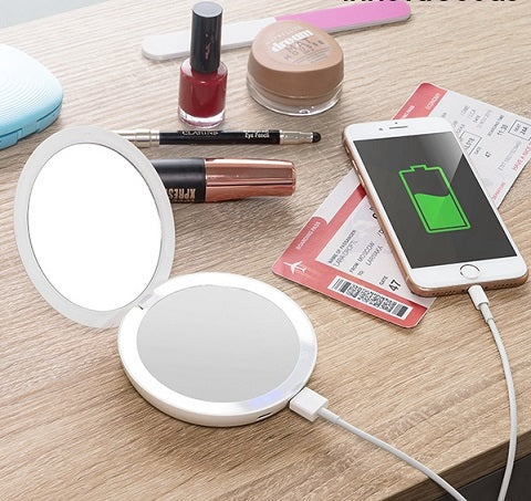 3 in 1 Pocket Mirror Pocket Mirror, Power Bank with Light - siopashop.ie