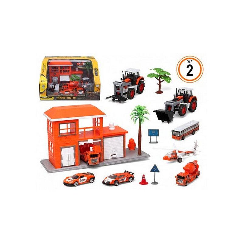 Vehicle Toys 13 Piece Vehicle Playsets - siopashop.ie Orange