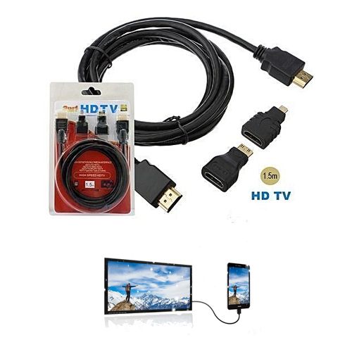 3in1 HDMI Cable 3 in 1 HDMI Cable Kit - 1.5M - siopashop.ie