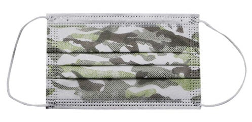 Kids Face Mask Kids Disposable Breathable Face Masks - Green Camouflage 5 Pack - siopashop.ie