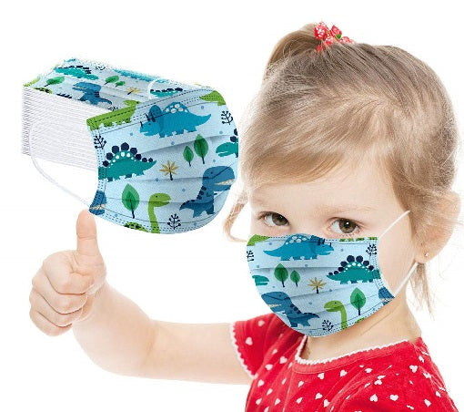 Kids Face Mask Kids Disposable Breathable Face Masks - Dinosaur 5 Pack - siopashop.ie