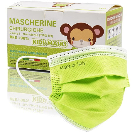 Kids Face Mask Kids 3 Layer Face Masks - Green - 10 Pack - siopashop.ie