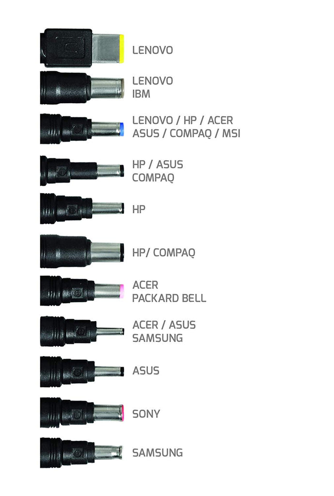 Laptop Charger Port Designs Universal Laptop Charger 90W - Black - siopashop.ie