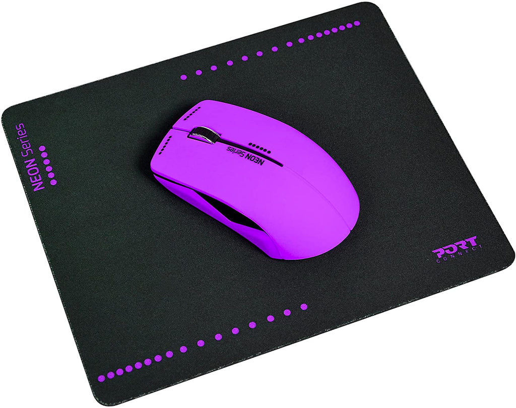 Neon Mouse Neon Mouse and Mousepad Wireless - Purple - siopashop.ie
