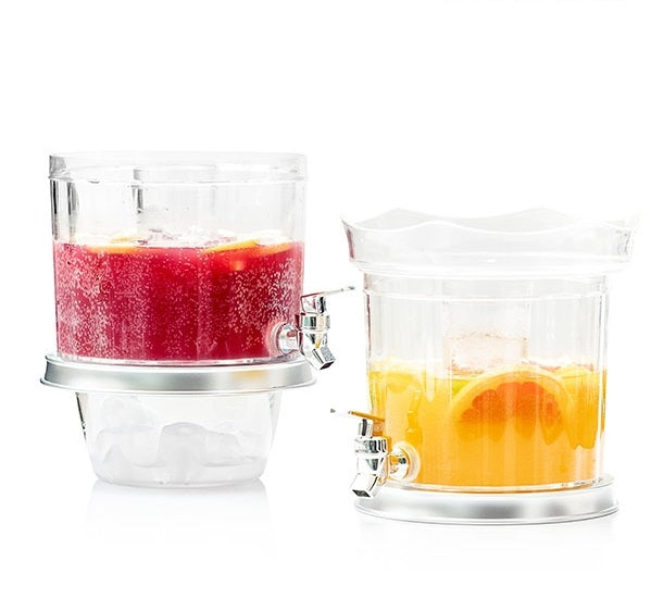 Double Drink Dispenser Double Drink Dispenser with Ice Tank and Snack Tray - siopashop.ie