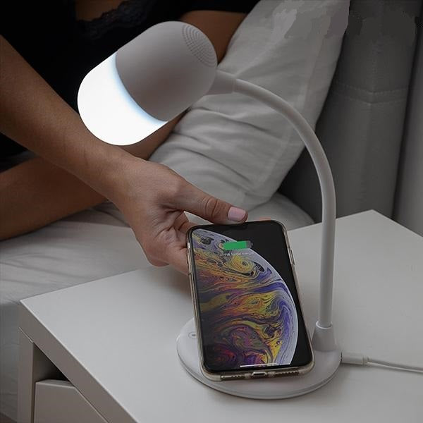 Charger Lamp with Speaker LED Lamp with Speaker and Wireless Charger - siopashop.ie