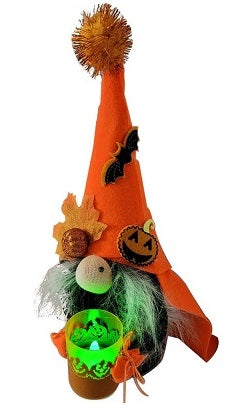 Gnosey Gnomes "Bespoke Handmade Spooky Gnosey Gnomes" by Sar'anne with Free Treat Basket - siopashop.ie Orange Hat