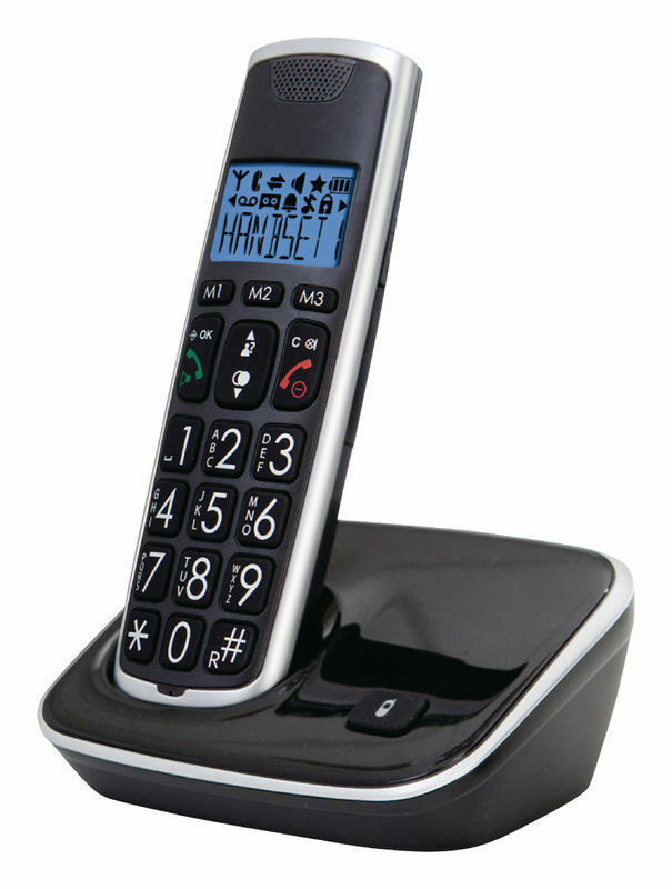 Home Phone Big Button Phone - Black/Silver - siopashop.ie