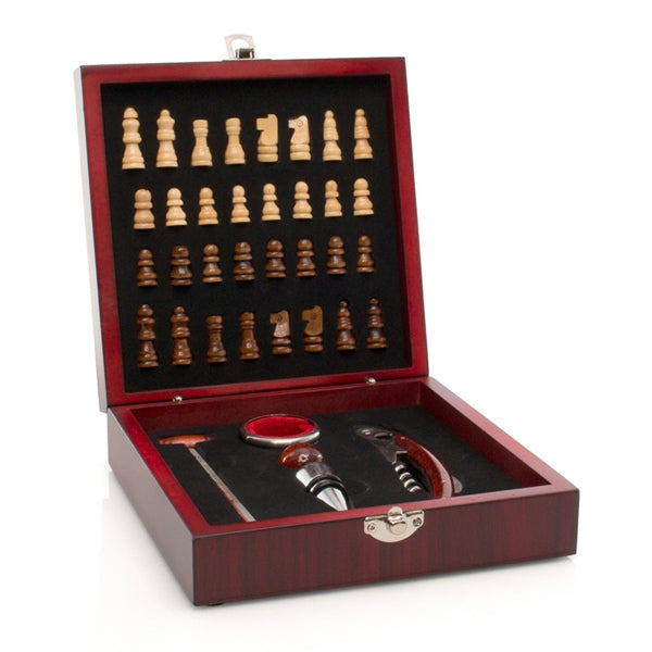 Chess and Wine Set Chess and Wine Accessory Set - siopashop.ie